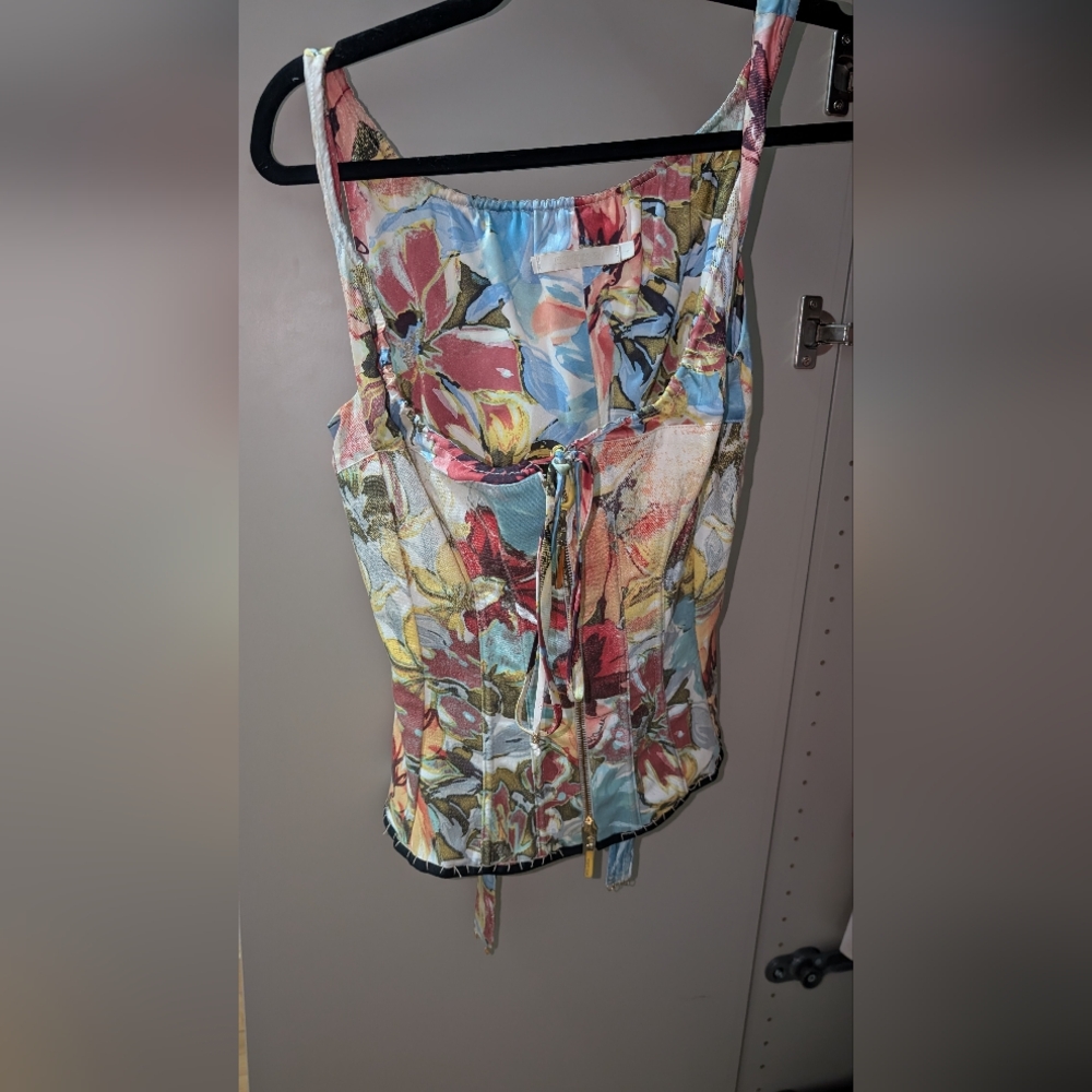 Roberto Cavalli Multicolor Floral Silk Top - Picture 3 of 4